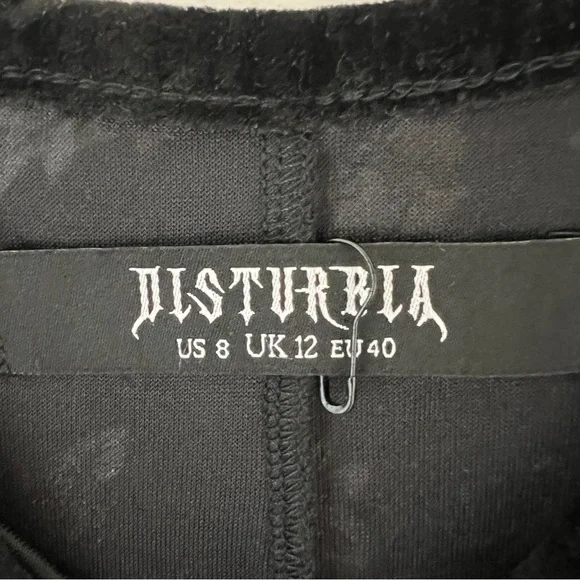 Disturbia Black Velour Floral Embossed Spaghetti Strap Maxi Slip Gown NWOT - Picture 12 of 14